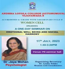 Andhra Loyola College - Emotional Well-being and Social Harmony